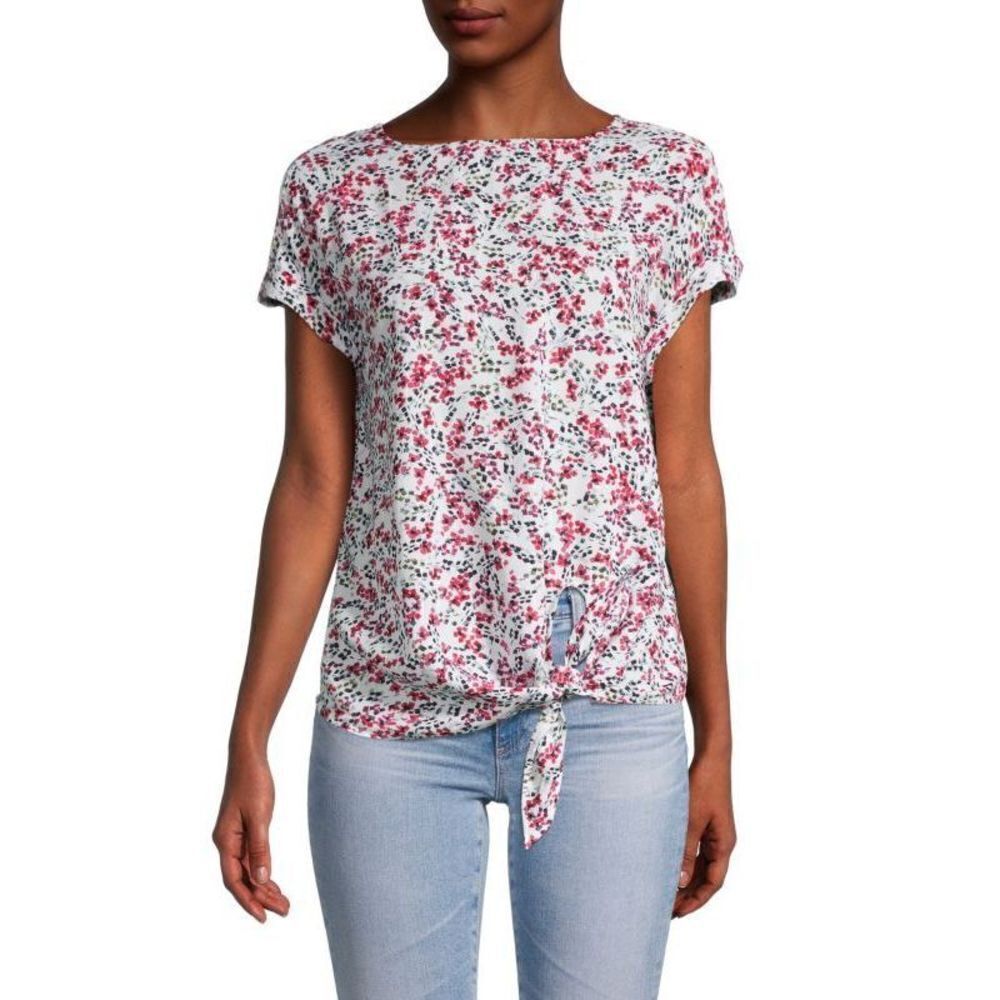 Womens Anthropologie Beach Lumi Lounge Lumi Floral Tie Front Top - Sz L